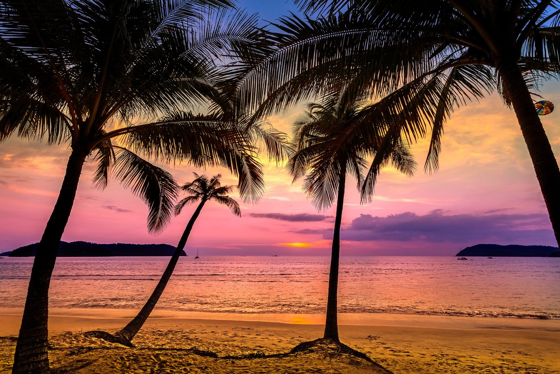 Purple Sunset over Beach